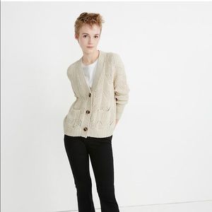 Madewell Hillview cardigan in cream.